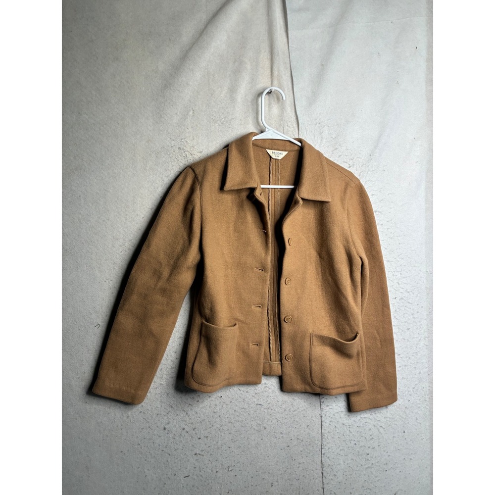 Brooks Brothers 346 Womens Camel Wool Blend Button Front Jacket Tan Size 6